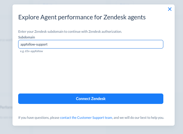 Zendesk subdomain field in AppFollow