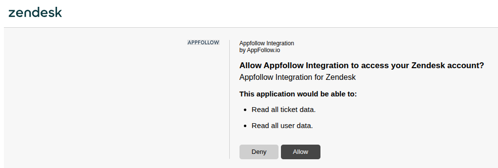 Allow AppFollow access in Zendesk
